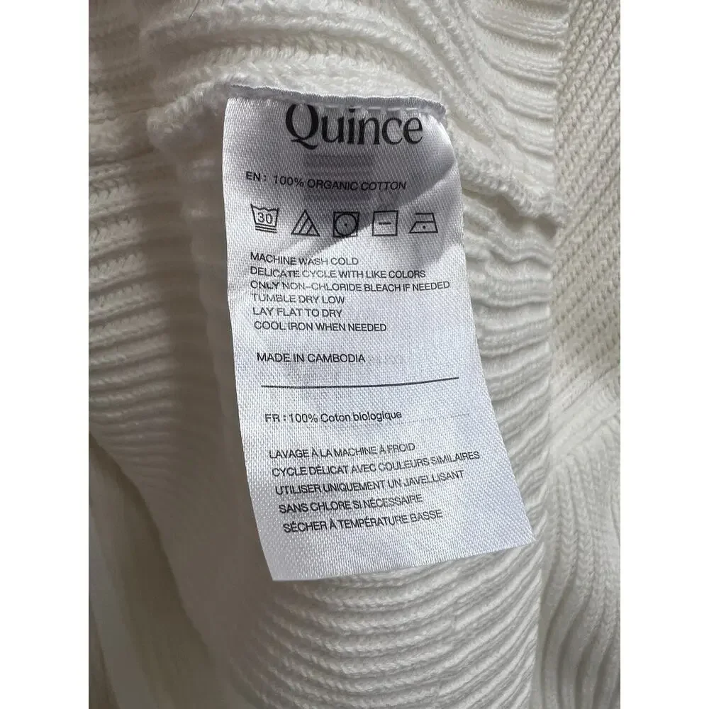 Quince Women Plus Sz 3X 100% Organic Cotton Oversized Open Cardigan Ivory Cream